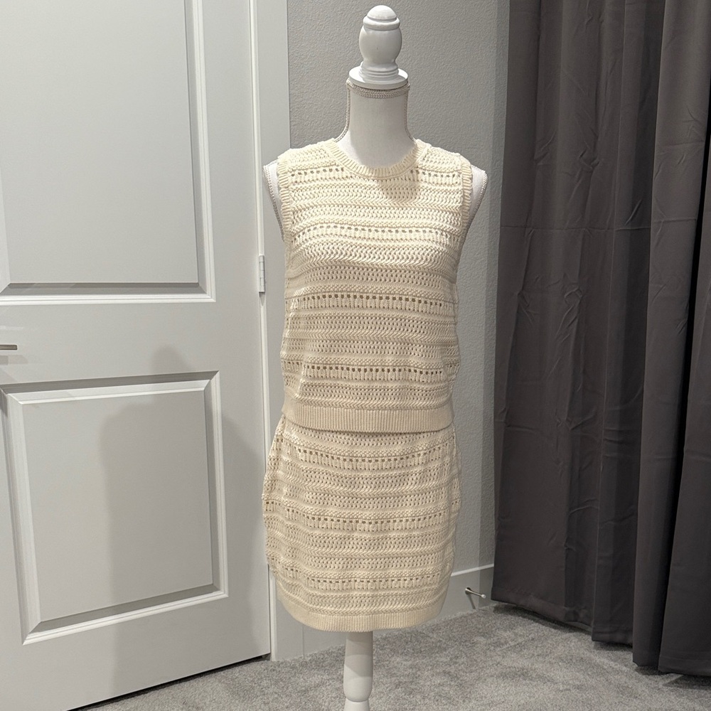 GAP Factory Cream Crochet Mini Dress